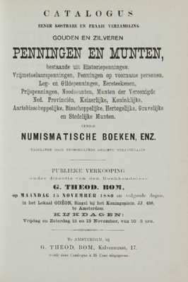 14076
<br/>
Catalogus van penningen en munten, numismatische boeken enz. ... verschillende verzamelaars
<br/>
<em></em>